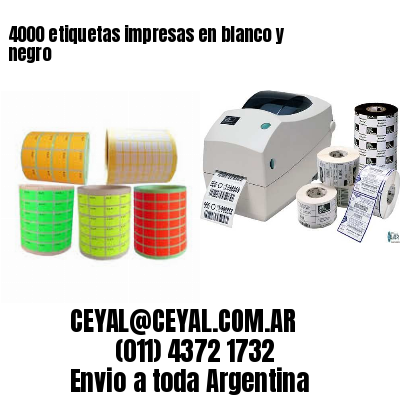 4000 etiquetas impresas en blanco y negro