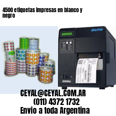4500 etiquetas impresas en blanco y negro