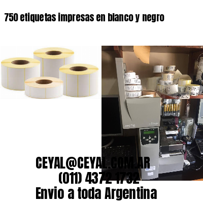 750 etiquetas impresas en blanco y negro
