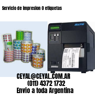 Servicio de impresion 0 etiquetas