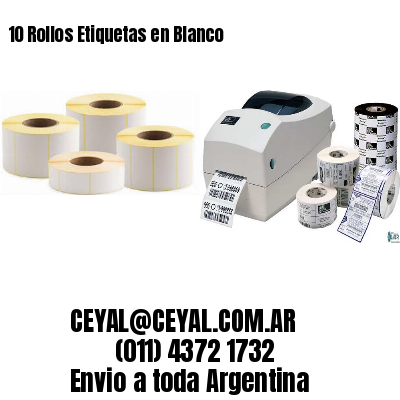 10 Rollos Etiquetas en Blanco