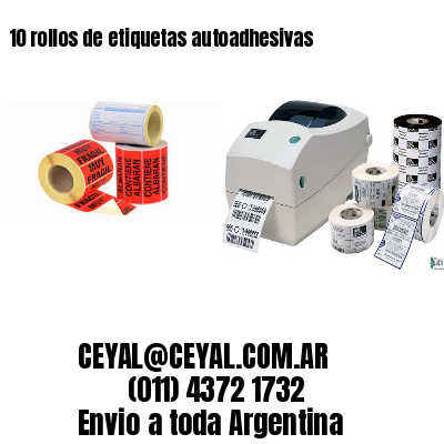 10 rollos de etiquetas autoadhesivas