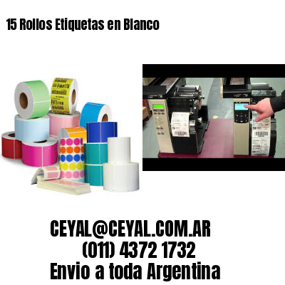15 Rollos Etiquetas en Blanco