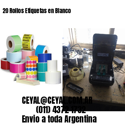 20 Rollos Etiquetas en Blanco
