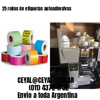 25 rollos de etiquetas autoadhesivas