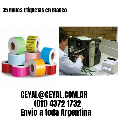 35 Rollos Etiquetas en Blanco