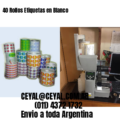 40 Rollos Etiquetas en Blanco
