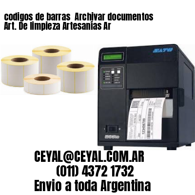 codigos de barras 	Archivar documentos Art. De limpieza Artesanías Ar