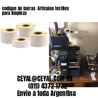 codigos de barras 	Articulos textiles para limpieza