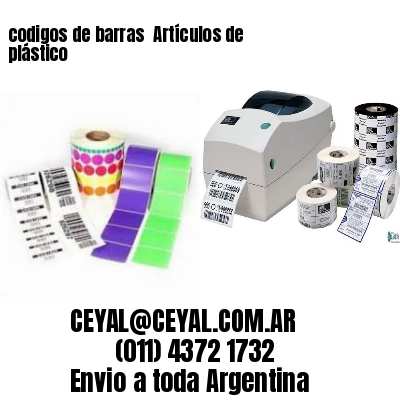 codigos de barras 	Artículos de plástico