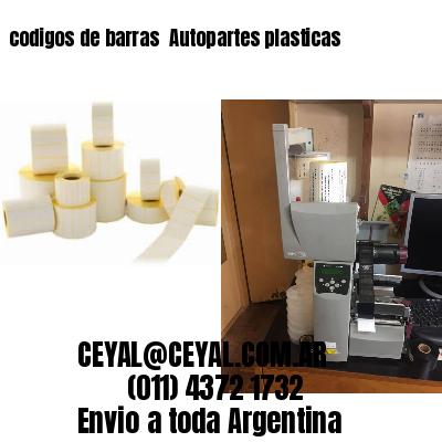 codigos de barras 	Autopartes plasticas