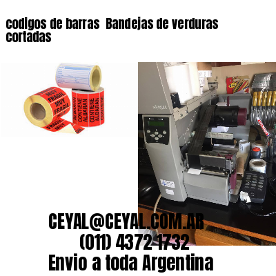 codigos de barras 	Bandejas de verduras cortadas