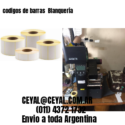 codigos de barras 	Blanquería