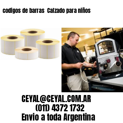 codigos de barras 	Calzado para niños