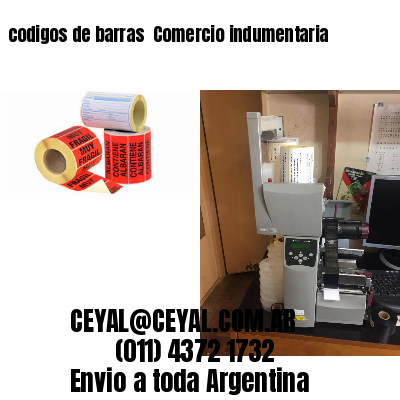 codigos de barras 	Comercio indumentaria