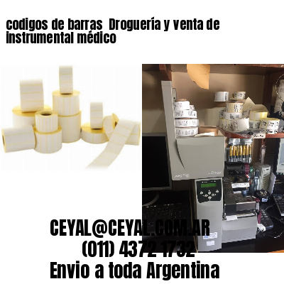 codigos de barras 	Droguería y venta de instrumental médico