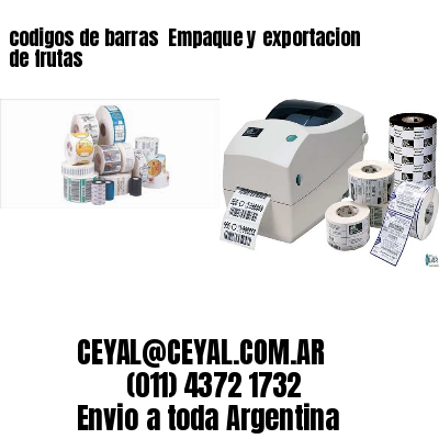 codigos de barras 	Empaque y exportacion de frutas