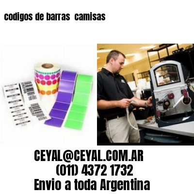 codigos de barras 	camisas