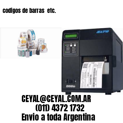 codigos de barras 	etc.