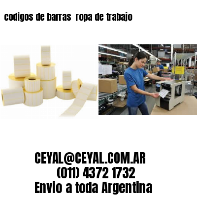 codigos de barras 	ropa de trabajo