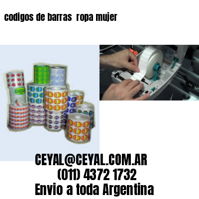 codigos de barras 	ropa mujer