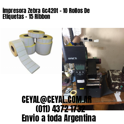 impresora Zebra Gc420t – 10 Rollos De Etiquetas – 15 Ribbon