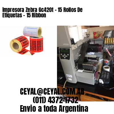 impresora Zebra Gc420t – 15 Rollos De Etiquetas – 15 Ribbon