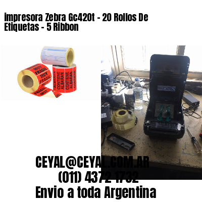 impresora Zebra Gc420t – 20 Rollos De Etiquetas – 5 Ribbon