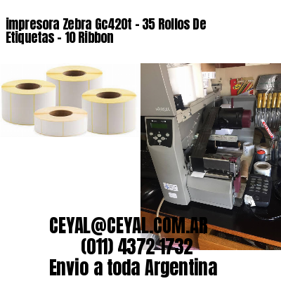 impresora Zebra Gc420t – 35 Rollos De Etiquetas – 10 Ribbon