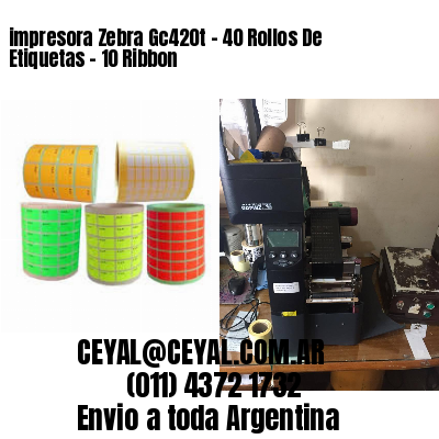 impresora Zebra Gc420t – 40 Rollos De Etiquetas – 10 Ribbon