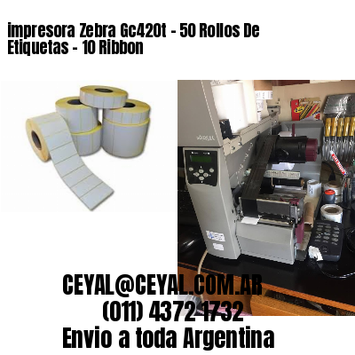 impresora Zebra Gc420t – 50 Rollos De Etiquetas – 10 Ribbon