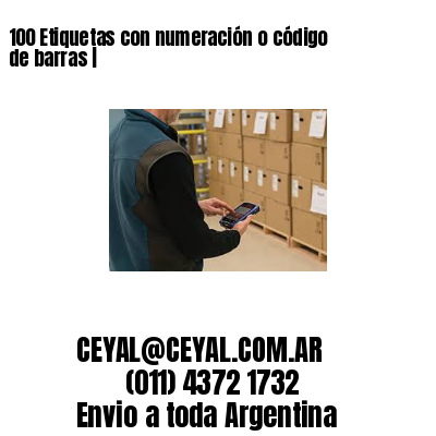 100 Etiquetas con numeración o código de barras |