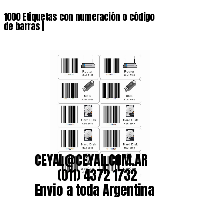 1000 Etiquetas con numeración o código de barras |