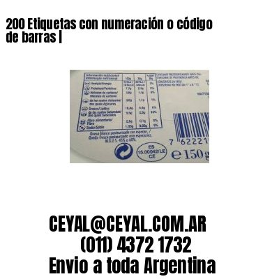 200 Etiquetas con numeración o código de barras |