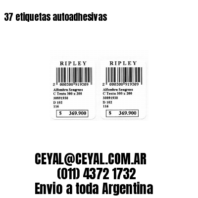 37 etiquetas autoadhesivas