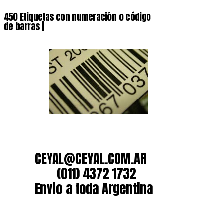 450 Etiquetas con numeración o código de barras |
