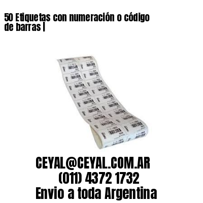50 Etiquetas con numeración o código de barras |