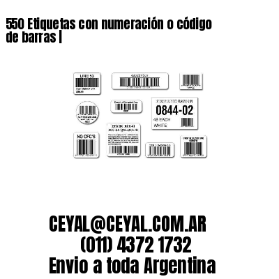 550 Etiquetas con numeración o código de barras |