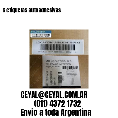 6 etiquetas autoadhesivas
