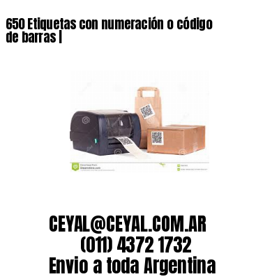 650 Etiquetas con numeración o código de barras |