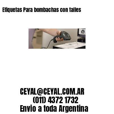 Etiquetas Para bombachas con talles