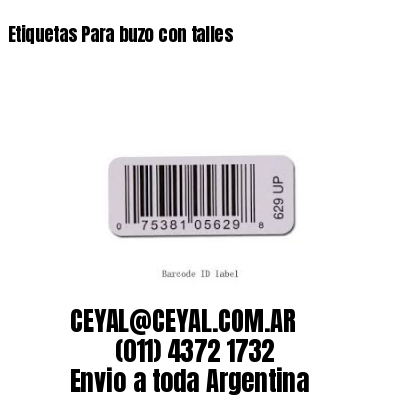 Etiquetas Para buzo con talles