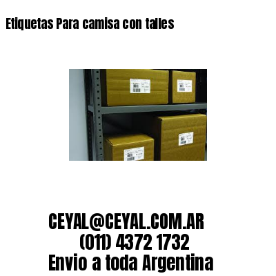 Etiquetas Para camisa con talles