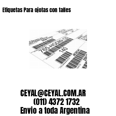 Etiquetas Para ojotas con talles