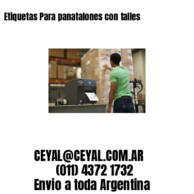 Etiquetas Para panatalones con talles