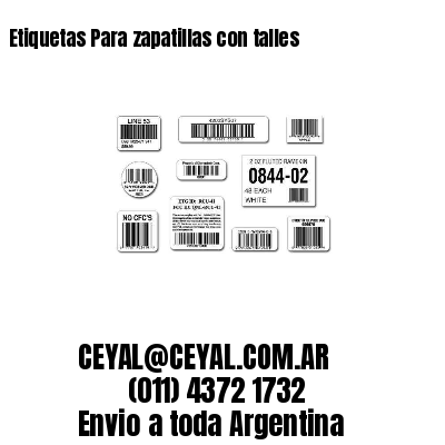 Etiquetas Para zapatillas con talles