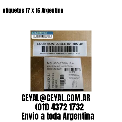 etiquetas 17 x 16 Argentina