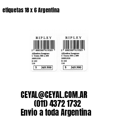 etiquetas 18 x 6 Argentina