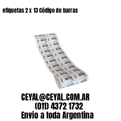 etiquetas 2 x 13 Código de barras