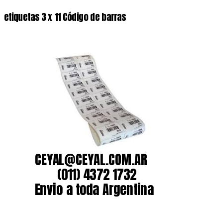 etiquetas 3 x 11 Código de barras